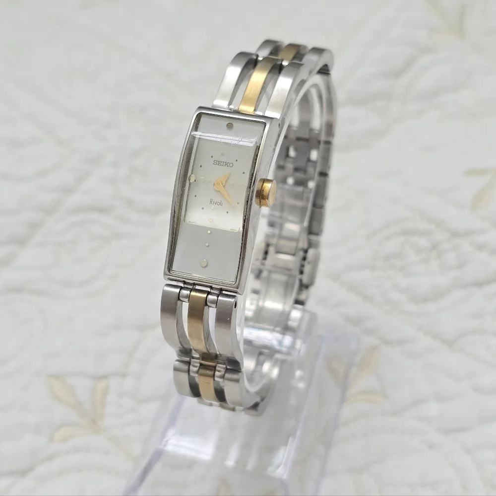 Vintage Seiko Rivoli Ladies Watch Two Tone Dainty 2E20-0AP0 Classic Elegant